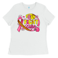 White breast cancer go fight cure softball Ladies Tee - JahusDesignShop