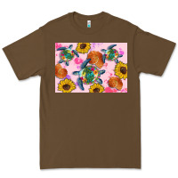 Cacao Sunflowers Turtle Premium Tee - Artiststas