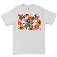 Dove Grey Sunflowers Turtle Premium Tee - Artiststas