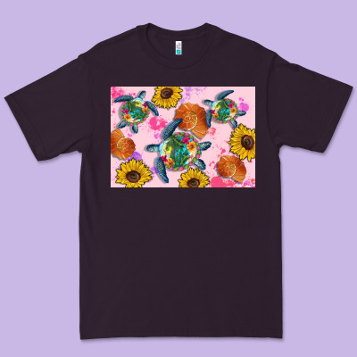 Sunflowers Turtle Premium Tee Designed By Artiststas