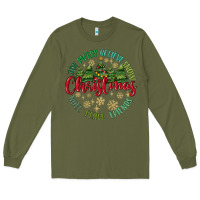 Army Green Christmas Vibes Long Sleeve Tee - MaliasSmallBusiness