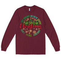 Burgundy Christmas Vibes Long Sleeve Tee - MaliasSmallBusiness