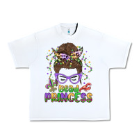 White bead princess messy bun mardi gras Urban Heavy Tee - MaliasSmallBusiness