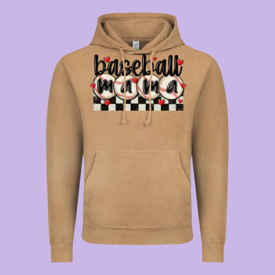 Baseball Mama Vintage Hoodie Designed By Maliassmallbusiness