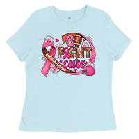 Baby Blue breast cancer go fight cure football Ladies Tee - JahusDesignShop