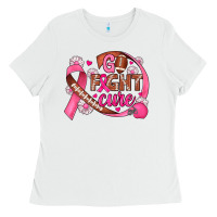 White breast cancer go fight cure football Ladies Tee - JahusDesignShop