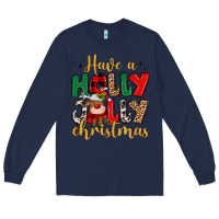 Navy have a holly jolly christmas Long Sleeve Tee - MaliasSmallBusiness