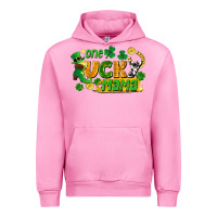 Fuchsia Pink one lucky mama Urban Hoodie - FaDigitalArtStudio