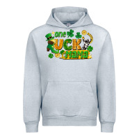 Heather Grey one lucky mama Urban Hoodie - FaDigitalArtStudio