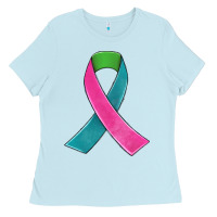 Baby Blue metastatic breast cancer ribbon Ladies Tee - JahusDesignShop
