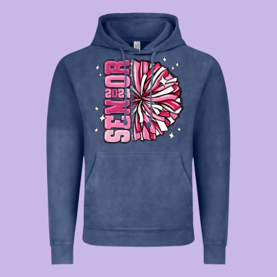 Senior 2024 Pink Cheer Vintage Hoodie Designed By Maliassmallbusiness