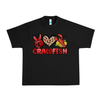 Black peace love crawfish Urban Heavy Tee - MaliasSmallBusiness