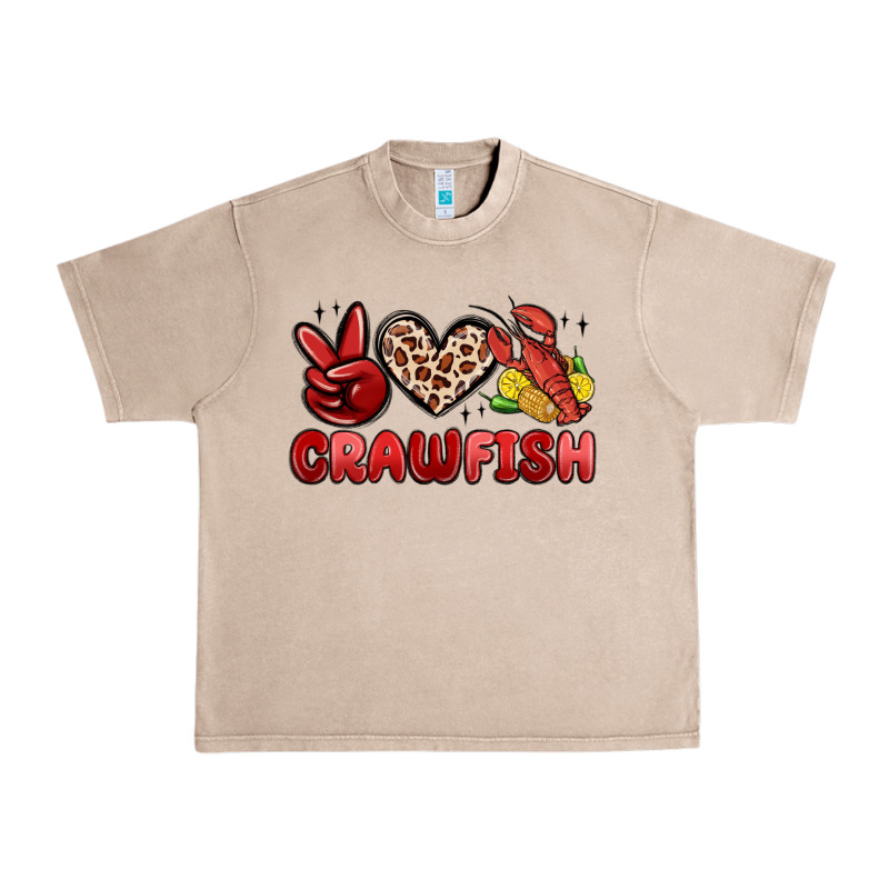 Peace Love Crawfish Urban Heavy Tee by MaliasSmallBusiness | Teevron