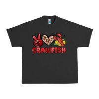 Pigment Black peace love crawfish Urban Heavy Tee - MaliasSmallBusiness