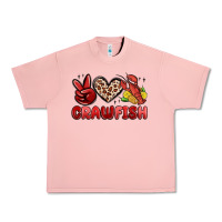 Salmon peace love crawfish Urban Heavy Tee - MaliasSmallBusiness