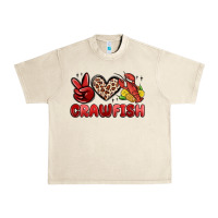 Sandshell peace love crawfish Urban Heavy Tee - MaliasSmallBusiness