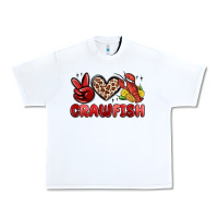 White peace love crawfish Urban Heavy Tee - MaliasSmallBusiness