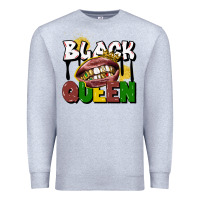 Heather Grey black queen Premium Sweatshirt - CowGirlArtShop