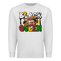 Oatmeal Heather black queen Premium Sweatshirt - CowGirlArtShop