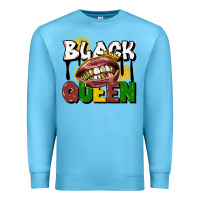 Ocean Blue black queen Premium Sweatshirt - CowGirlArtShop