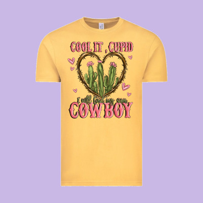 Cool It Cupid I Will Find My Own Cowboy Vintage Tee Designed By Maliassmallbusiness
