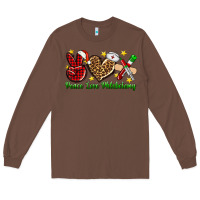Chestnut Peace love Phlebotomy Christmas Long Sleeve Tee - NancyCooperArtShop