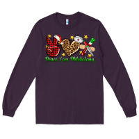 Plum Peace love Phlebotomy Christmas Long Sleeve Tee - NancyCooperArtShop