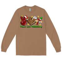 Toasted Coconut Peace love Phlebotomy Christmas Long Sleeve Tee - NancyCooperArtShop