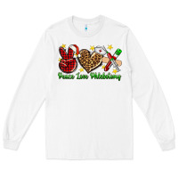 White Peace love Phlebotomy Christmas Long Sleeve Tee - NancyCooperArtShop