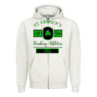 Oatmeal Heather Drinking Athletics Zipper Hoodie - Bettercallsaul