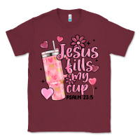 Burgundy valentine jesus fills my cup Classic Tee - MaliasSmallBusiness