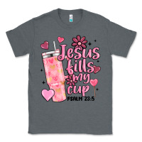 Charcoal Heather valentine jesus fills my cup Classic Tee - MaliasSmallBusiness