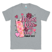 Heather Grey valentine jesus fills my cup Classic Tee - MaliasSmallBusiness