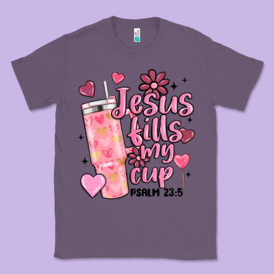 Valentine Jesus Fills My Cup Classic Tee Designed By Maliassmallbusiness