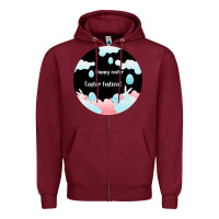 Burgundy Happy Easter Zipper Hoodie - Bettercallsaul