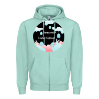 Seafoam Happy Easter Zipper Hoodie - Bettercallsaul
