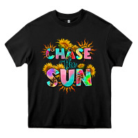 Black chase the sun Heavy Core Tee - AdoDesignShop