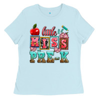 Baby Blue little miss pre k Ladies Tee - AdoDesignShop