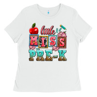 White little miss pre k Ladies Tee - AdoDesignShop