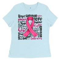 Baby Blue breast cancer ribbon Ladies Tee - JahusDesignShop