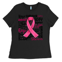 Black breast cancer ribbon Ladies Tee - JahusDesignShop