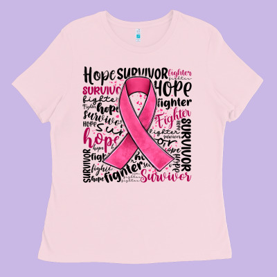 Breast Cancer Ribbon Ladies Tee Designed By Jahusdesignshop