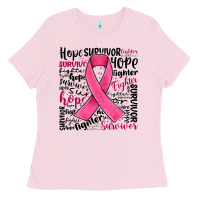 Bubblegum Pink breast cancer ribbon Ladies Tee - JahusDesignShop