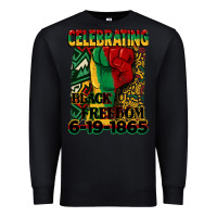 Black celebrating black freedom 6 19 1865 juneteenth Premium Sweatshirt - CowGirlArtShop