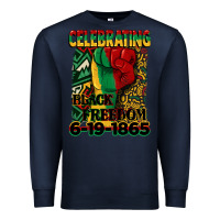 Navy celebrating black freedom 6 19 1865 juneteenth Premium Sweatshirt - CowGirlArtShop