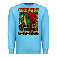 Ocean Blue celebrating black freedom 6 19 1865 juneteenth Premium Sweatshirt - CowGirlArtShop