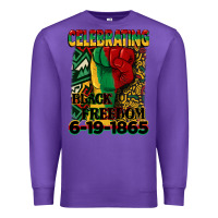 Purple celebrating black freedom 6 19 1865 juneteenth Premium Sweatshirt - CowGirlArtShop