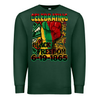 Sports Green celebrating black freedom 6 19 1865 juneteenth Premium Sweatshirt - CowGirlArtShop