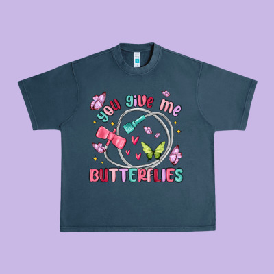 You Give Me Butterflies Urban Heavy Tee Designed By Maliassmallbusiness