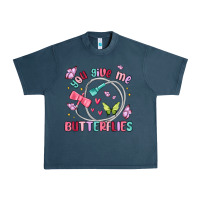 Midnight Navy you give me butterflies Urban Heavy Tee - MaliasSmallBusiness